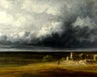 Georges Michel - Stormy Landscape with Ruins on a Plain
